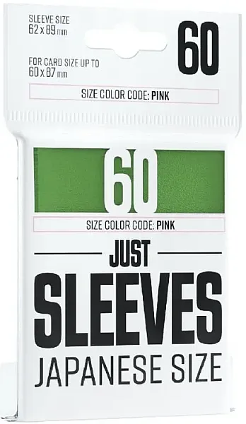 JUST SLEEVES - JAPANESE SIZE GREEN (60 SLEEVES)